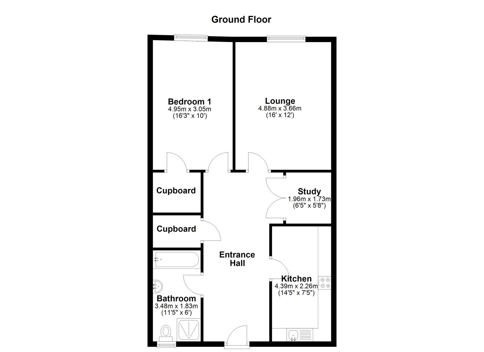 Floorplan of 1 bedroom  Flat to rent, Sycamore Drive, Sunderland, Tyne and Wear, SR5