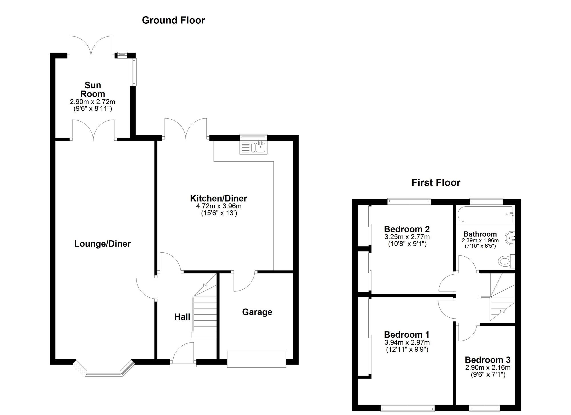 Floorplan of 3 bedroom Semi Detached House for sale, Nursery Road, Sunderland, Tyne and Wear, SR3