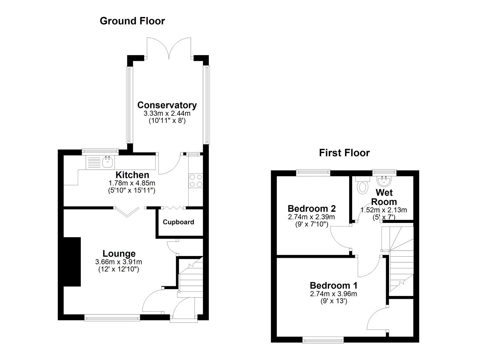 Floorplan of 2 bedroom Semi Detached House for sale, Pinewood Square, Sunderland, Tyne and Wear, SR5