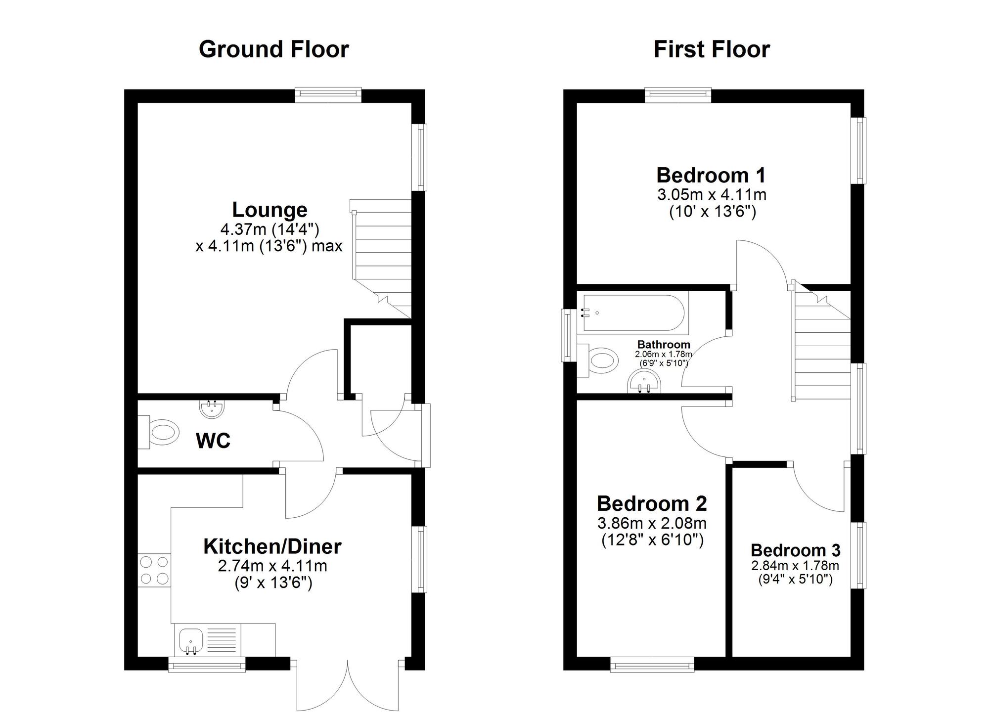 Floorplan of 3 bedroom Detached House for sale, Felixstowe Road, Sunderland, Tyne and Wear, SR4