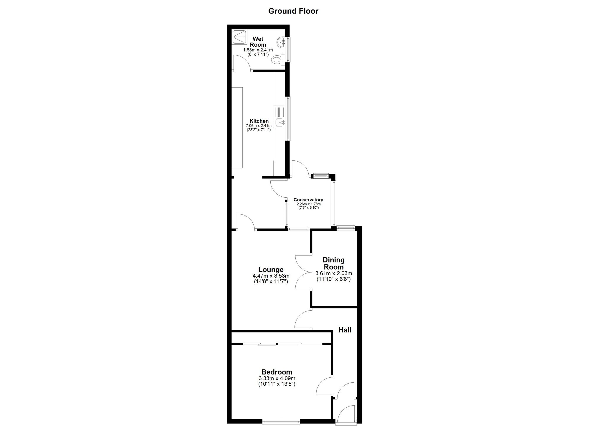 Floorplan of 1 bedroom Mid Terrace House for sale, Thomas Street, Ryhope, Tyne and Wear, SR2