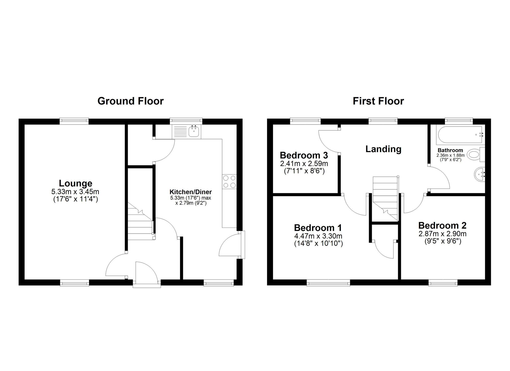 Floorplan of 3 bedroom Semi Detached House for sale, Cranberry Road, Sunderland, Tyne and Wear, SR5