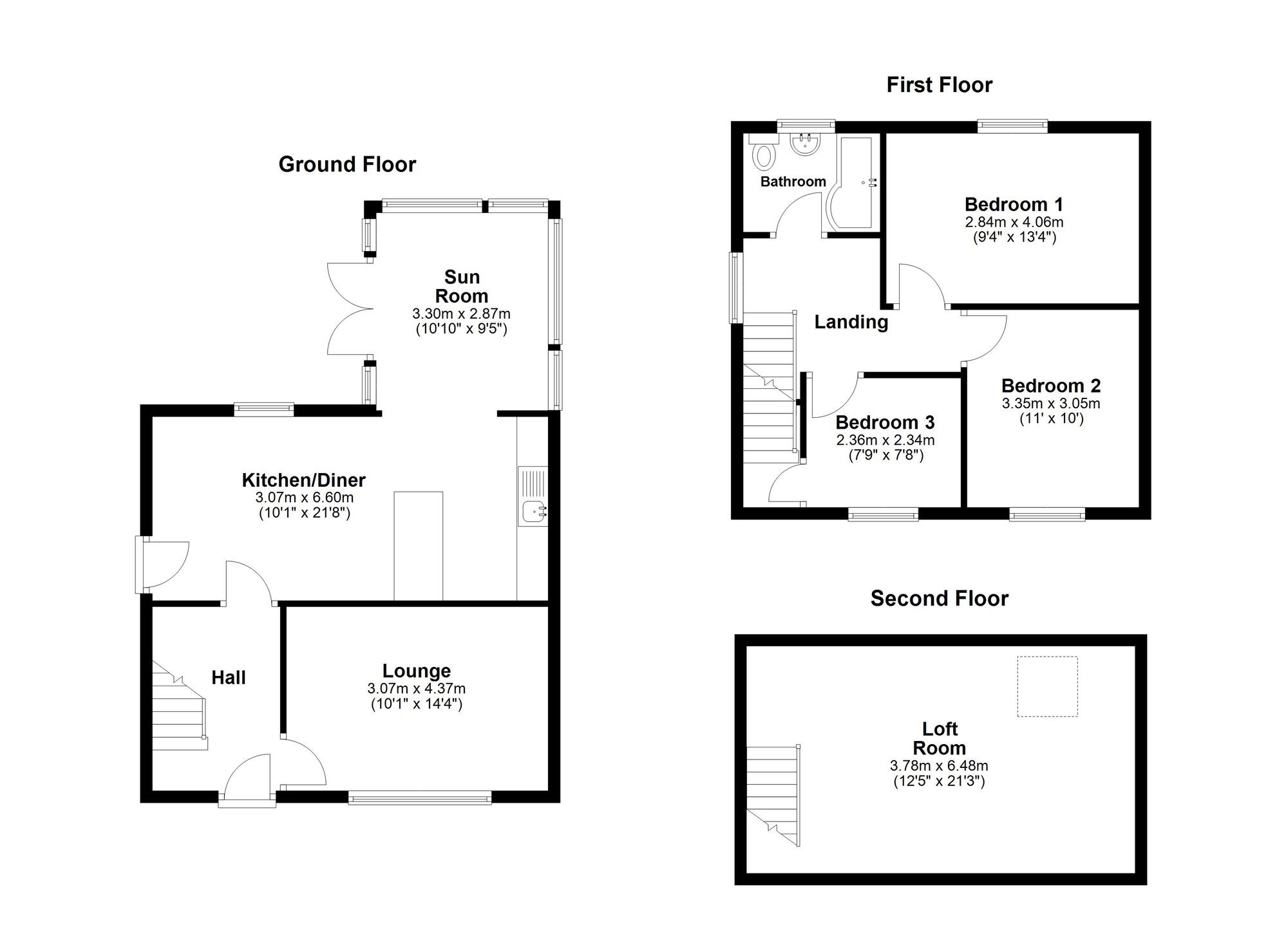 Floorplan of 3 bedroom Semi Detached House for sale, Somerset Road, Sunderland, SR3