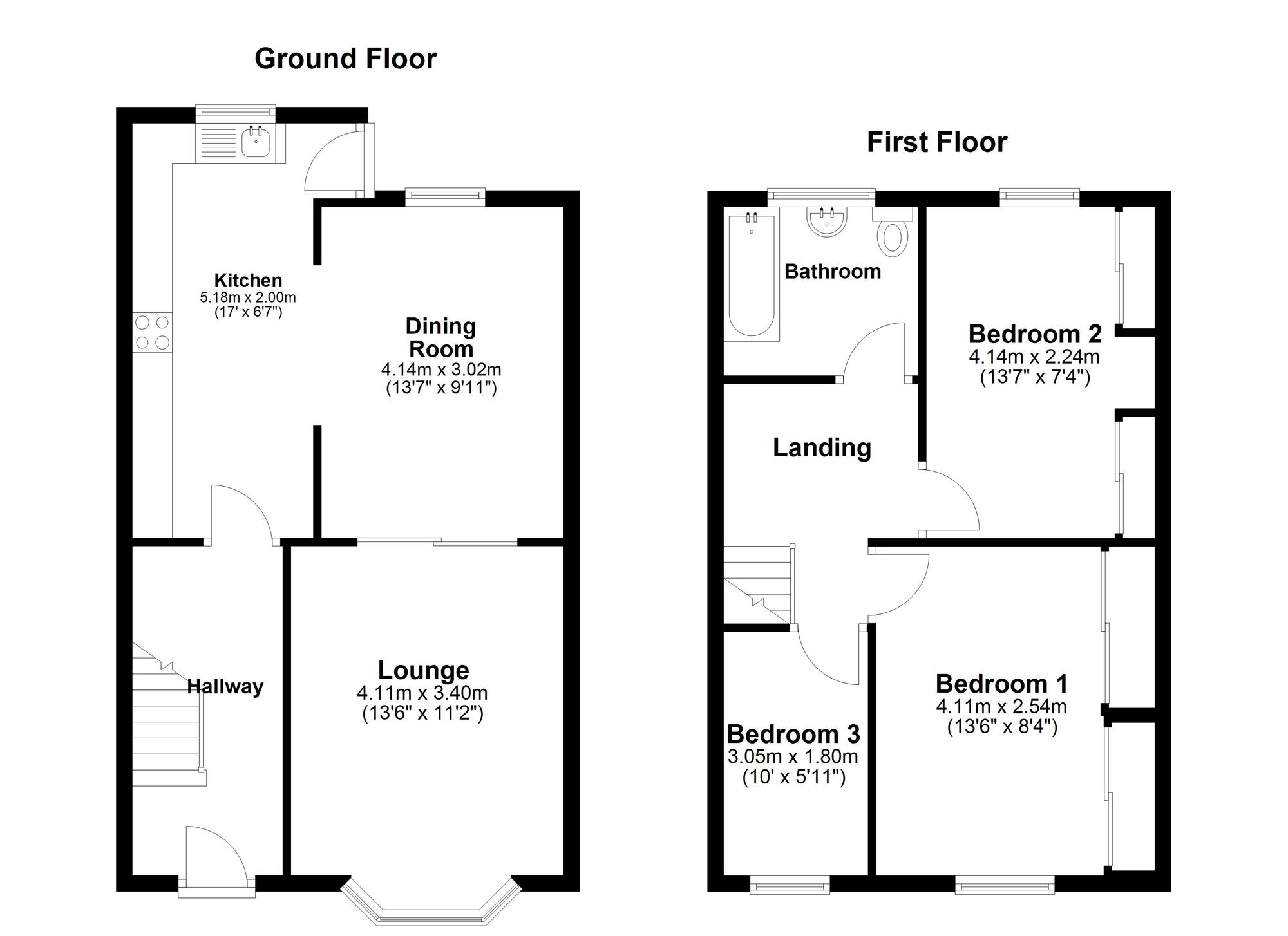 Floorplan of 3 bedroom Mid Terrace House for sale, Corporation Road, Sunderland, Tyne and Wear, SR2