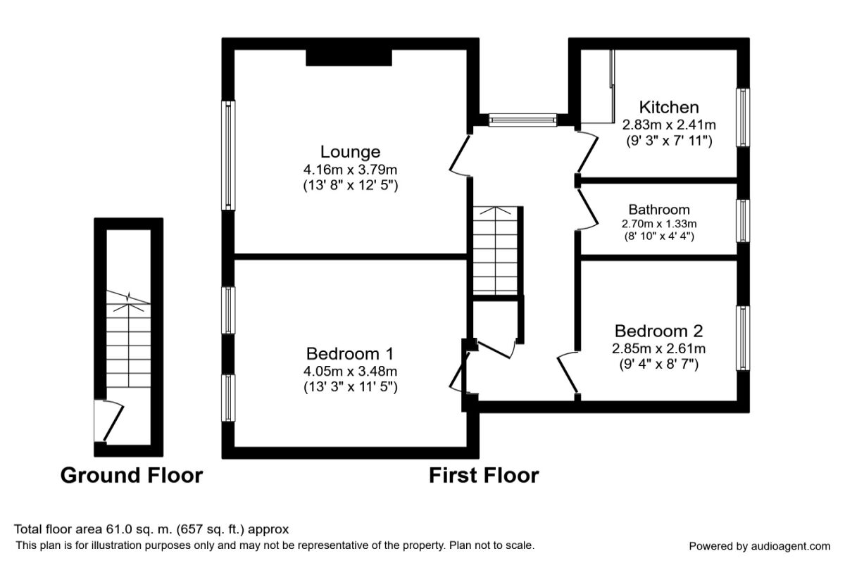 Floorplan of 2 bedroom  Flat to rent, Moor Lane, Chessington, Surrey, KT9