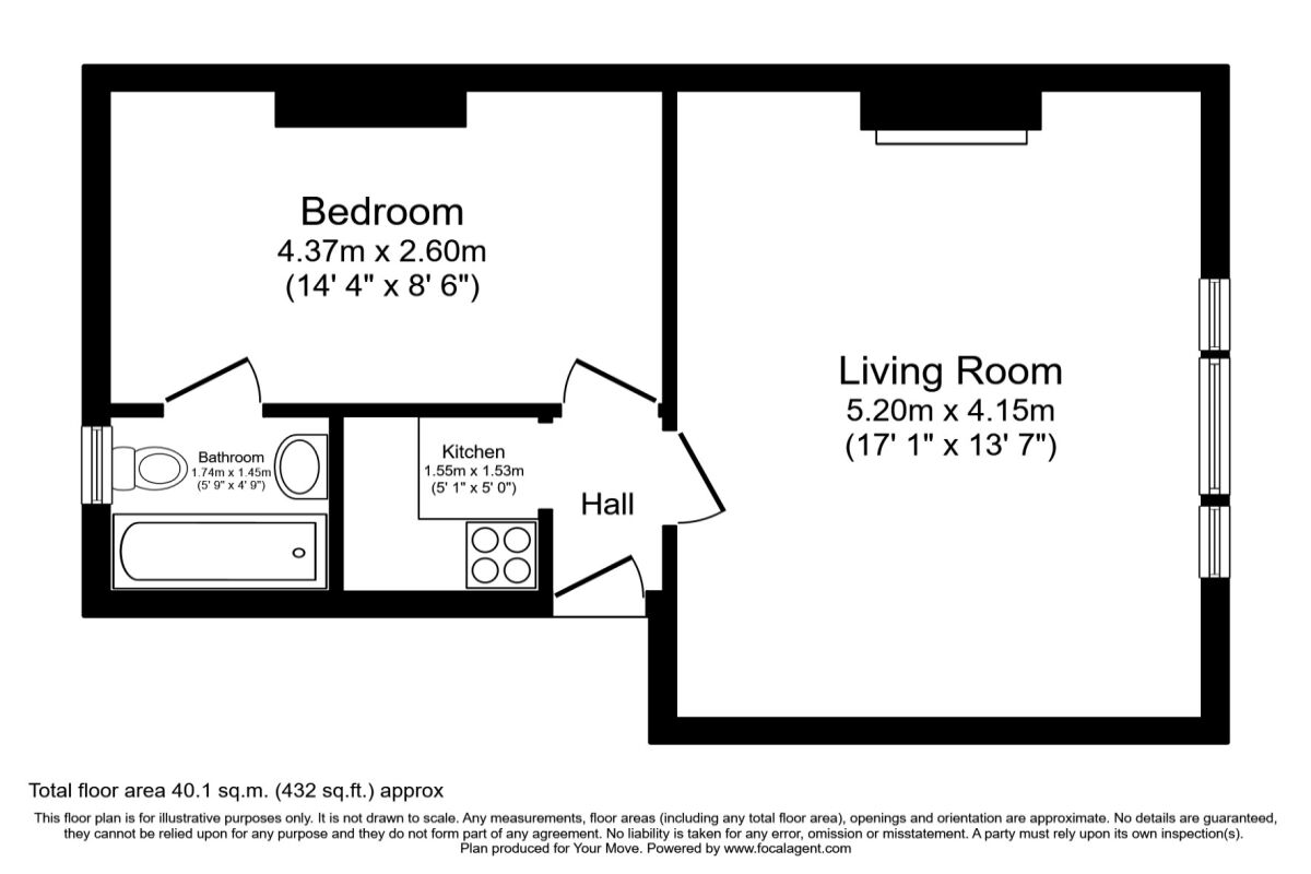 Floorplan of 1 bedroom  Flat to rent, Claremont Road, Surbiton, KT6