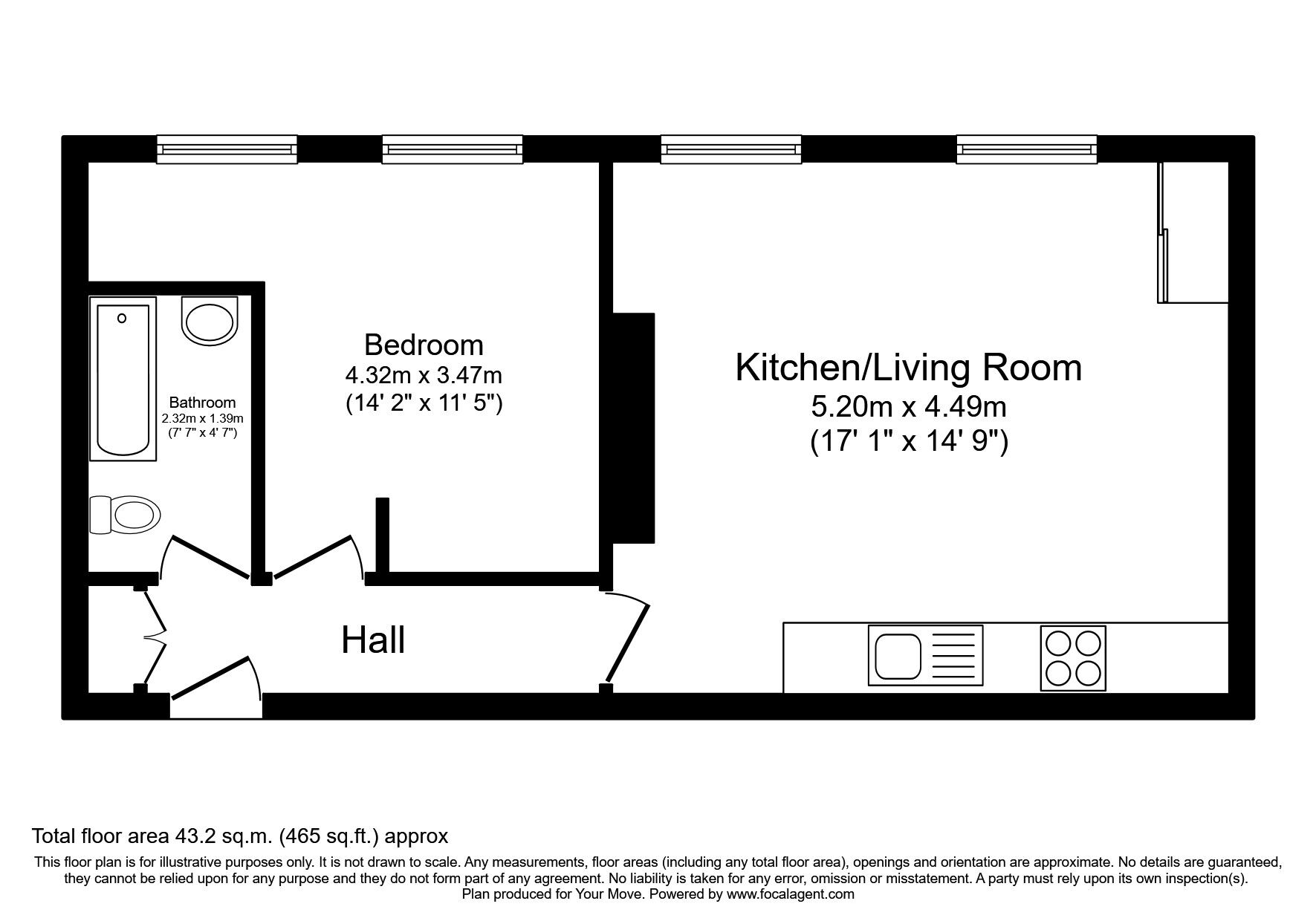 Floorplan of 1 bedroom  Flat to rent, Maple Road, Surbiton, KT6