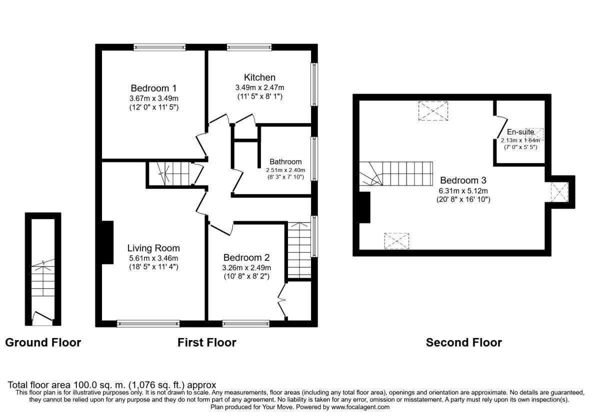 Floorplan of 3 bedroom  Flat to rent, South Bank, Surbiton, KT6