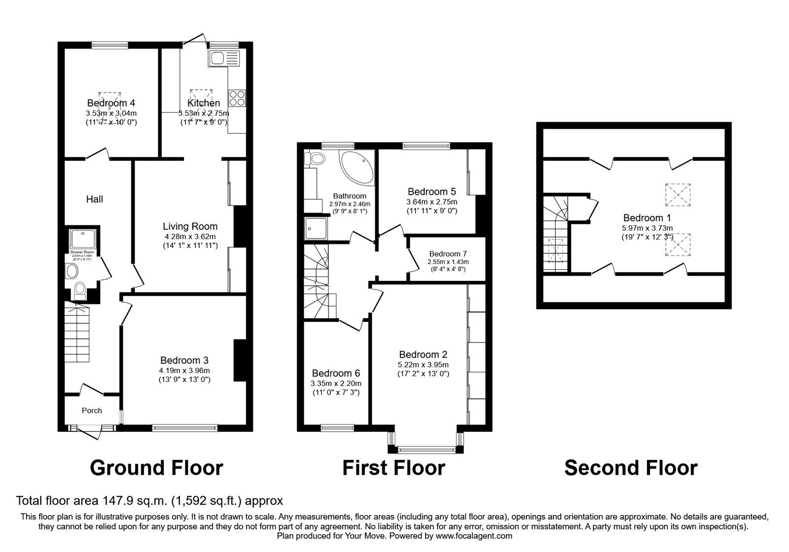 Floorplan of 5 bedroom Semi Detached House to rent, Robin Hood Way, London, SW15