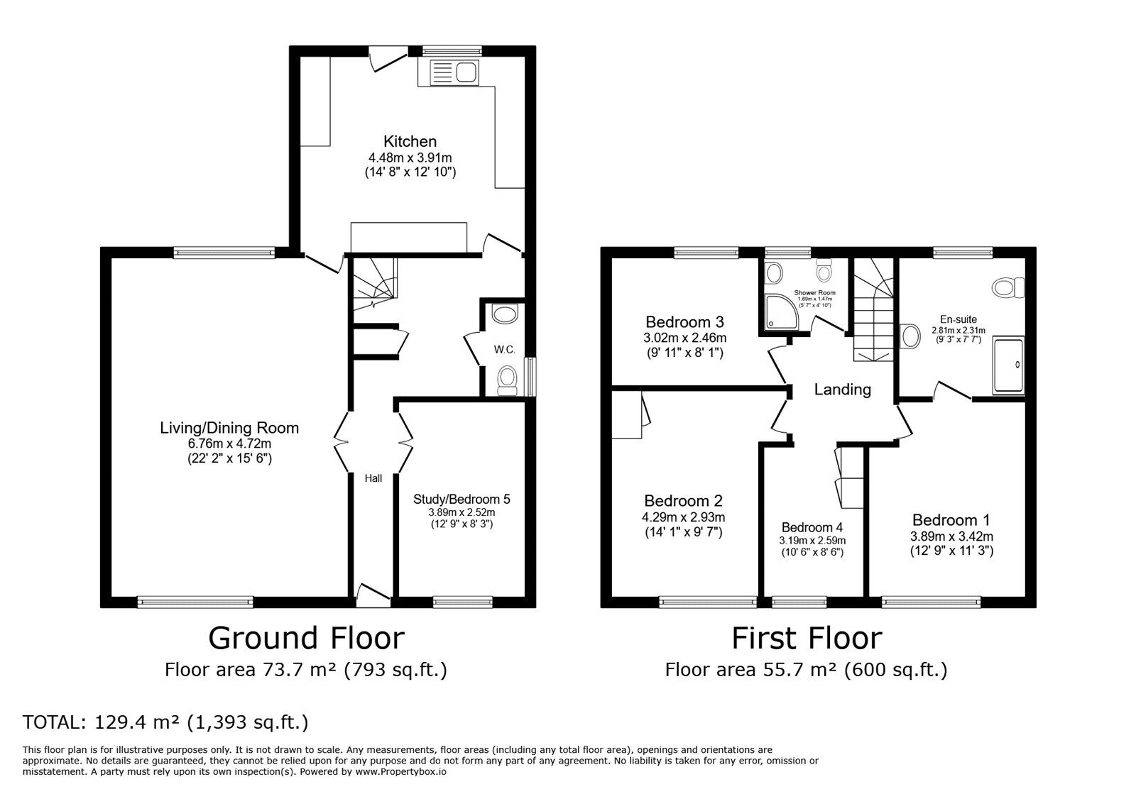 Floorplan of 4 bedroom Semi Detached House to rent, Lavender Road, Epsom, Surrey, KT19