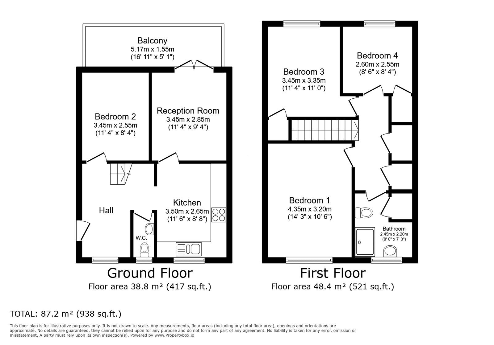 Floorplan of 4 bedroom  Flat to rent, Burritt Road, Kingston upon Thames, KT1