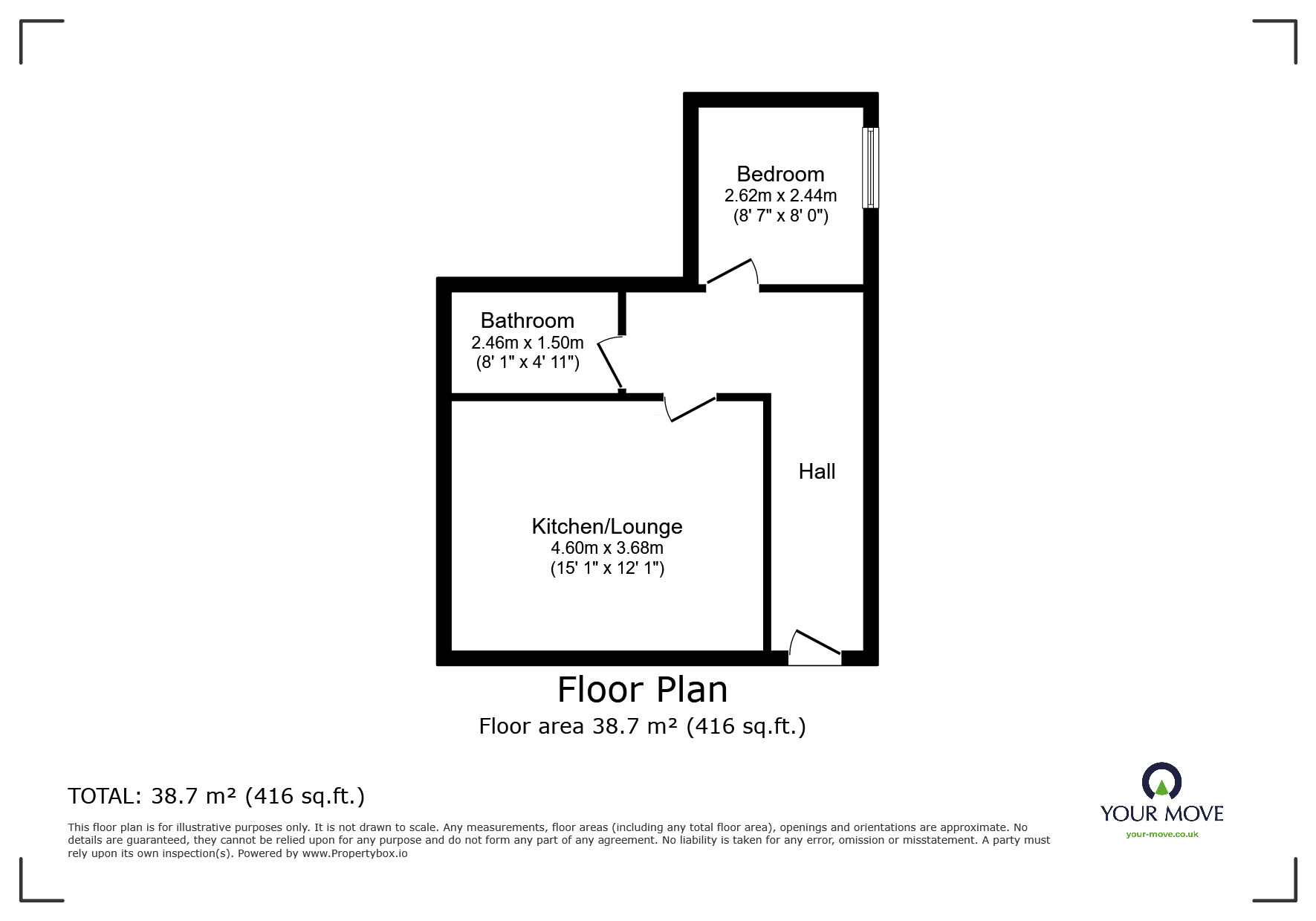 Floorplan of 1 bedroom  Flat for sale, Ewell Road, Surbiton, KT6