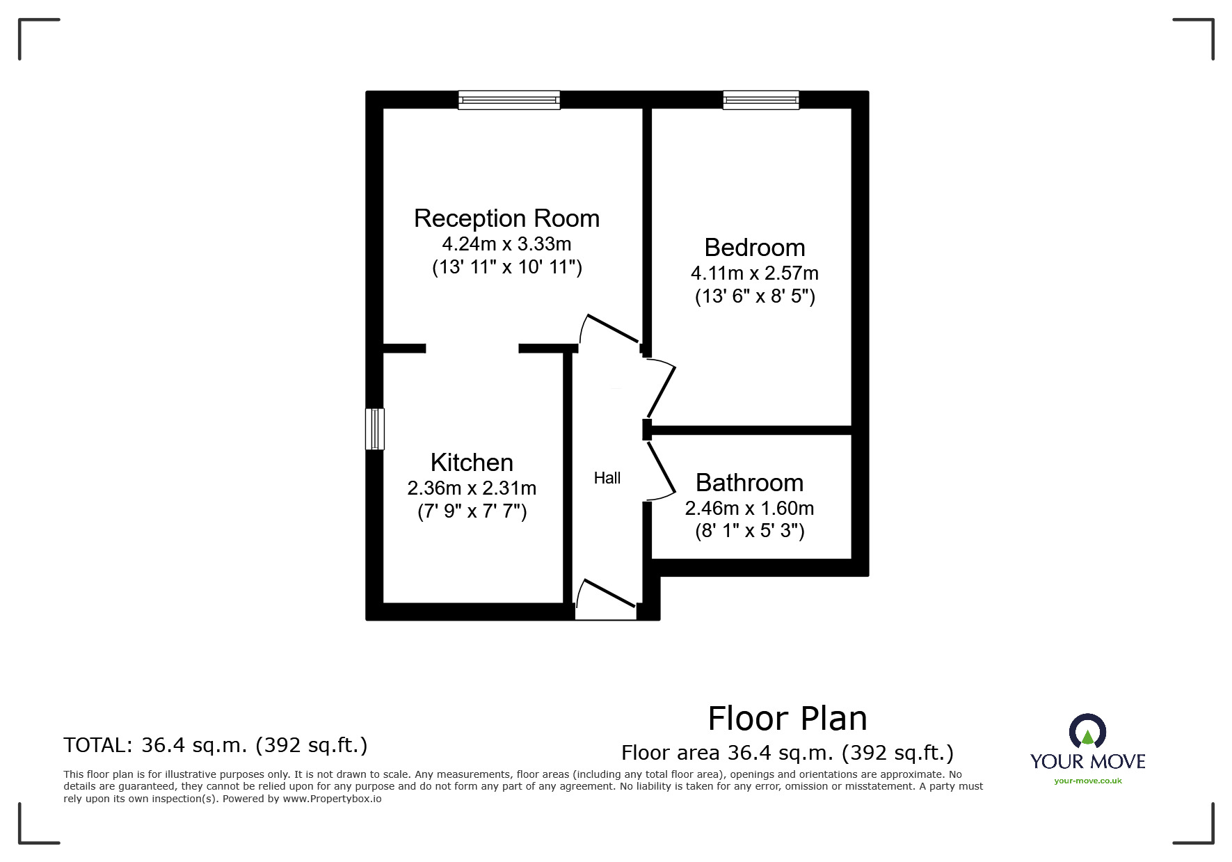 Floorplan of 1 bedroom  Flat for sale, Dukes Avenue, New Malden, KT3