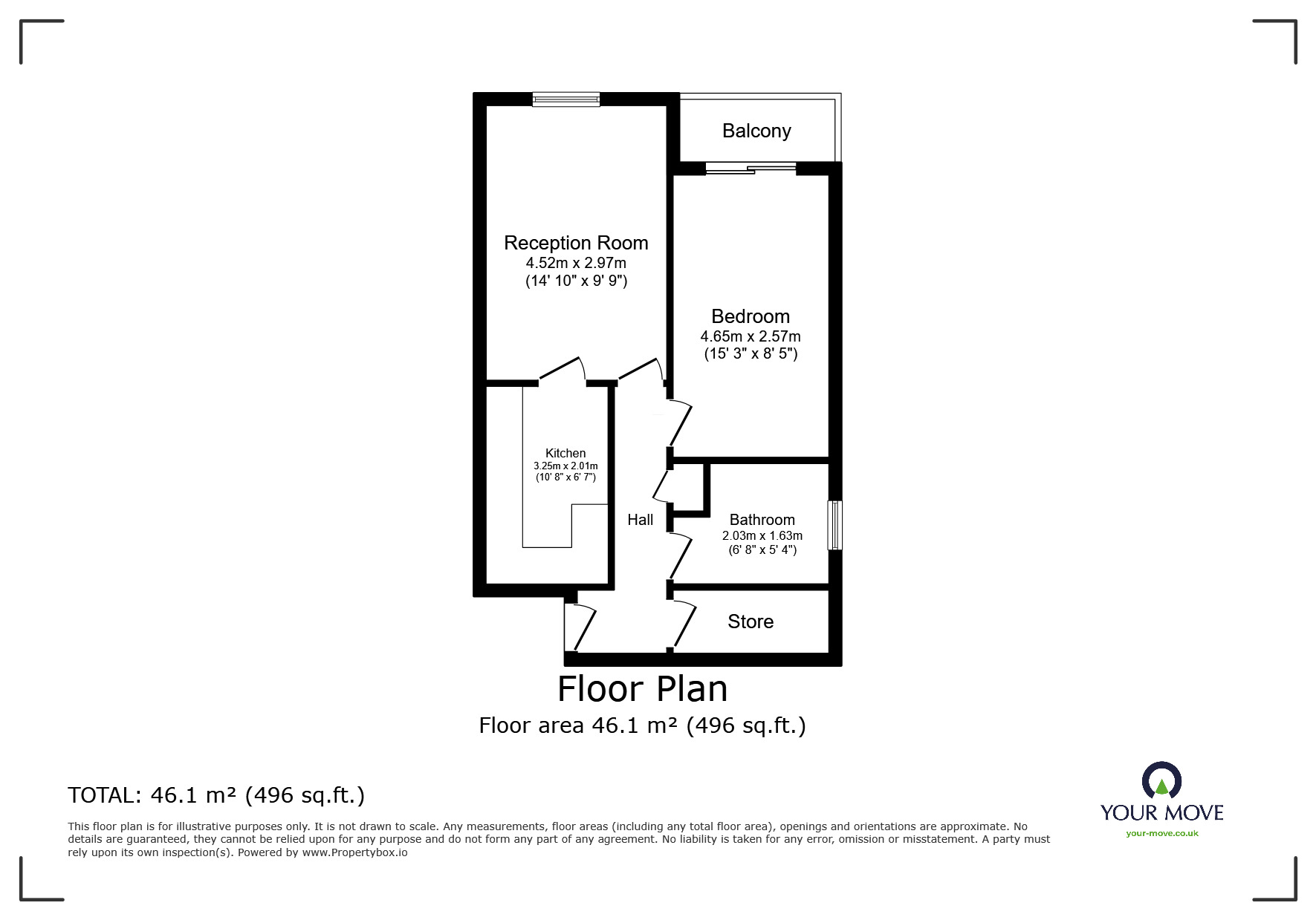 Floorplan of 1 bedroom  Flat for sale, Shamley, Howard Road, Surbiton, KT5