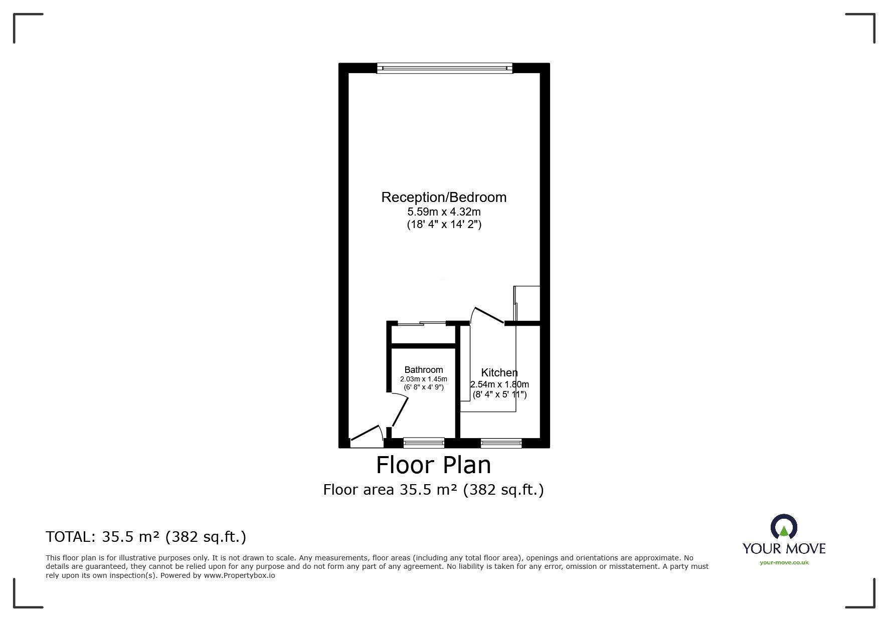 Floorplan of 1 bedroom  Flat for sale, Coombe Road, New Malden, KT3