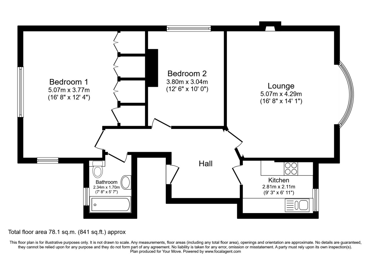 Floorplan of 2 bedroom  Flat to rent, Flat 4 119 Brighton Road, Sutton, Surrey, SM2