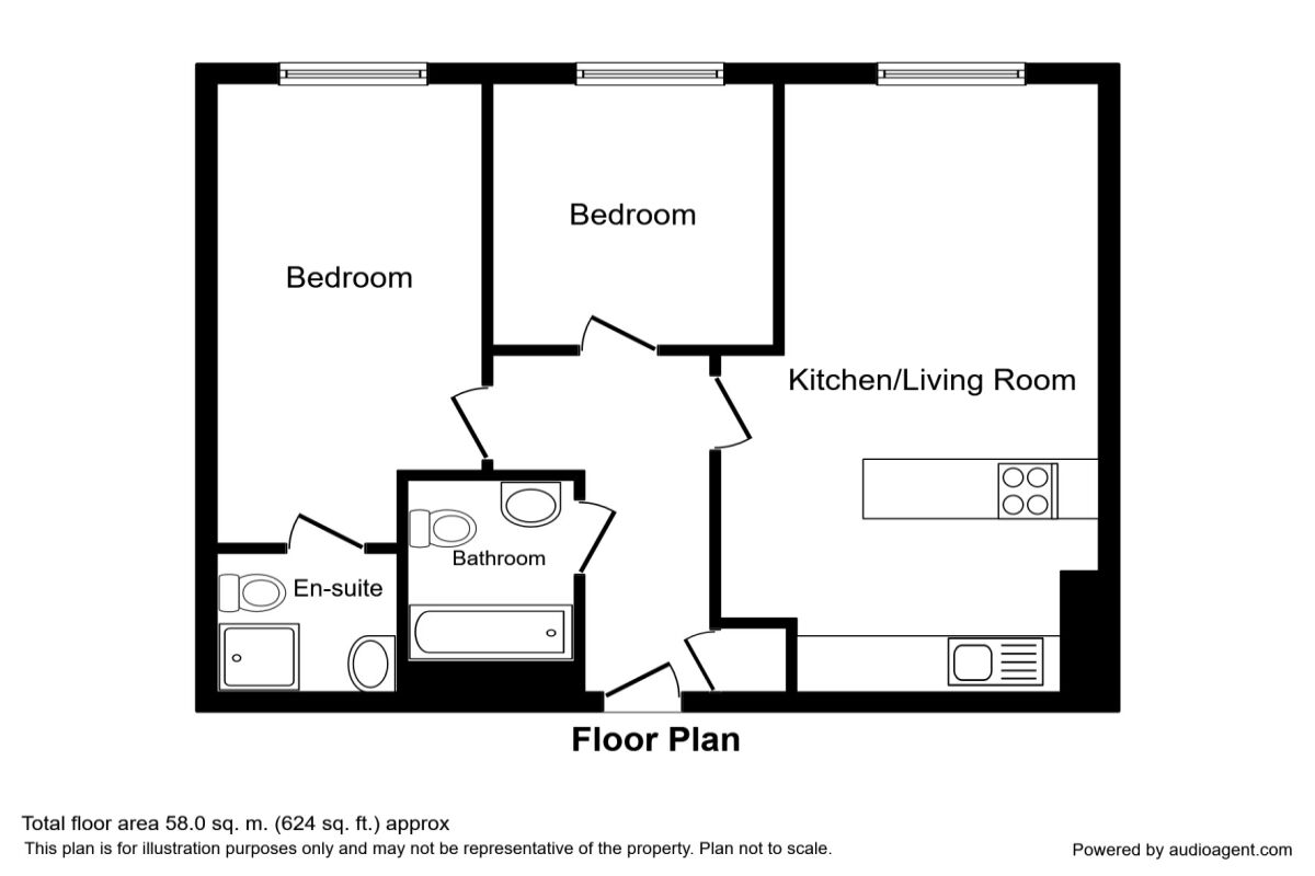 Floorplan of 2 bedroom  Flat to rent, Throwley Way, Sutton, Surrey, SM1