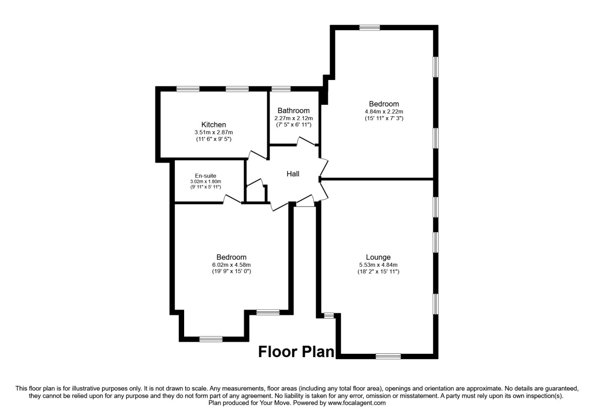 Floorplan of 2 bedroom  Flat to rent, Overton Road, Sutton, Surrey, SM2