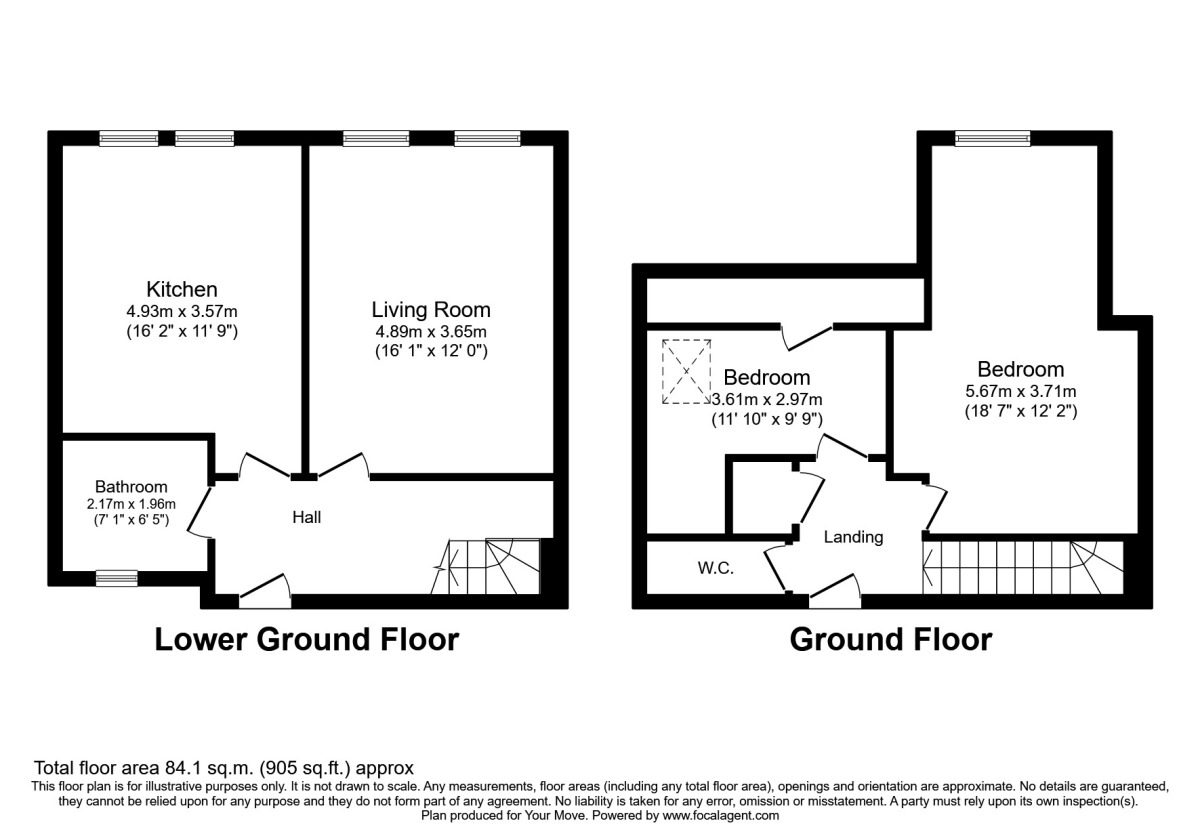 Floorplan of 2 bedroom  Flat to rent, Overton Road, Sutton, Surrey, SM2