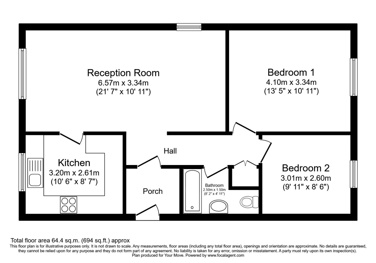 Floorplan of 2 bedroom  Flat to rent, Albion Road, Sutton, Surrey, SM2