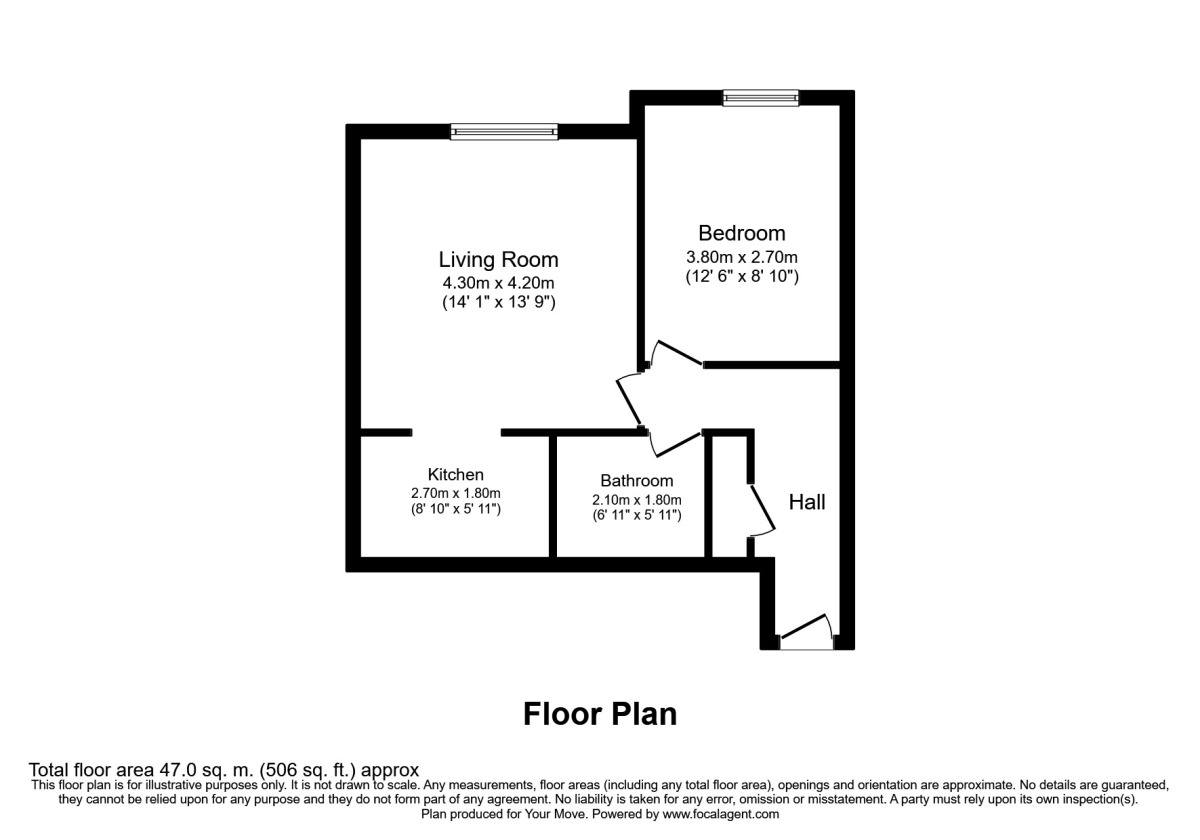 Floorplan of 1 bedroom  Flat for sale, Kingswood Drive, Sutton, SM2