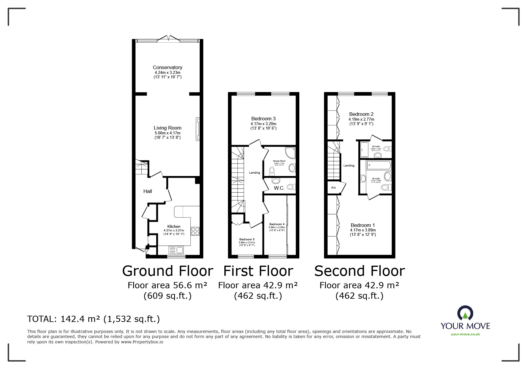 Floorplan of 4 bedroom Mid Terrace House for sale, Sinclair Drive, Sutton, SM2