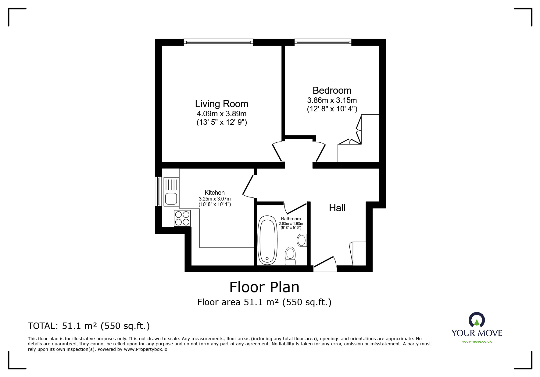 Floorplan of 1 bedroom  Flat for sale, Cavendish Road, Sutton, SM2