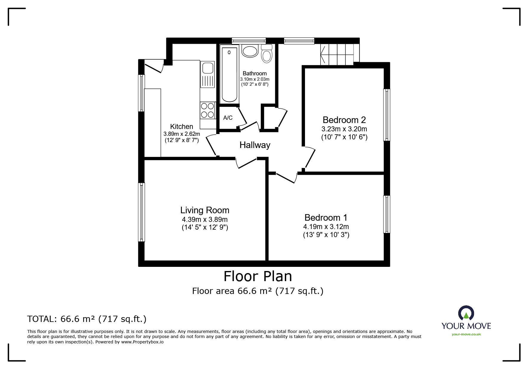 Floorplan of 2 bedroom  Flat for sale, Rutherford Close, Sutton, SM2