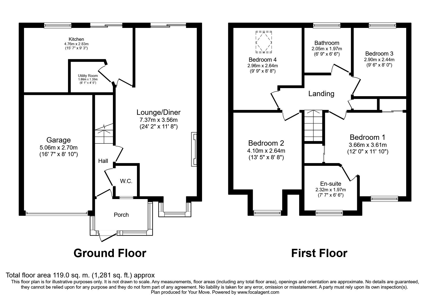 Floorplan of 4 bedroom Link Detached House for sale, Hadleigh Drive, Sutton, SM2