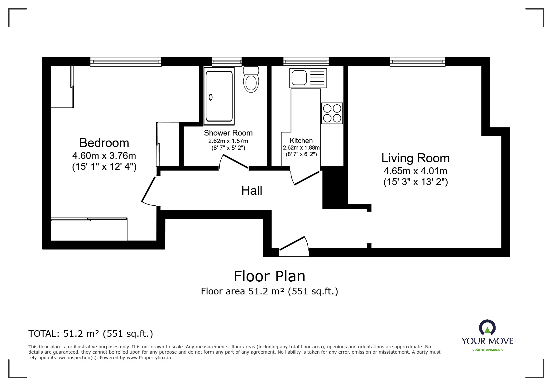 Floorplan of 1 bedroom  Flat for sale, Albion Road, Sutton, SM2