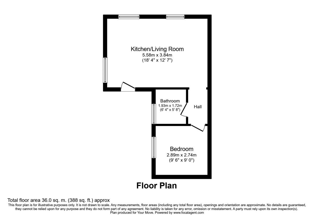 Floorplan of 1 bedroom  Flat to rent, Ernest Hall Way, Off The Rink Way, Derbyshire, DE11