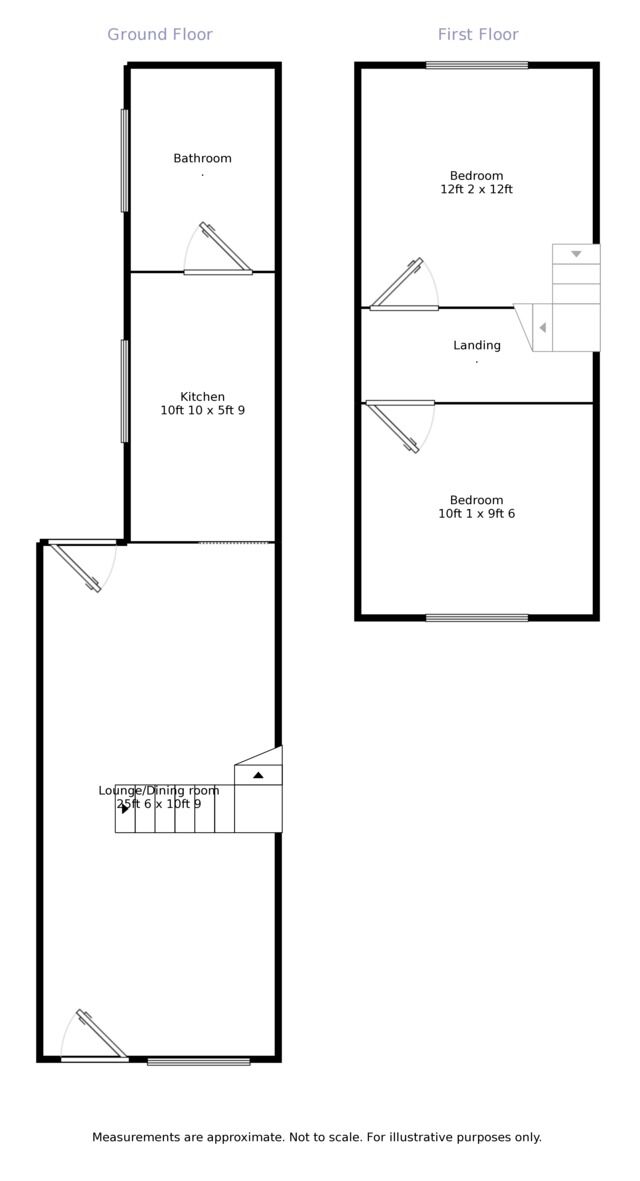 Floorplan of 2 bedroom Mid Terrace House to rent, Darklands Road, Swadlincote, Derbyshire, DE11