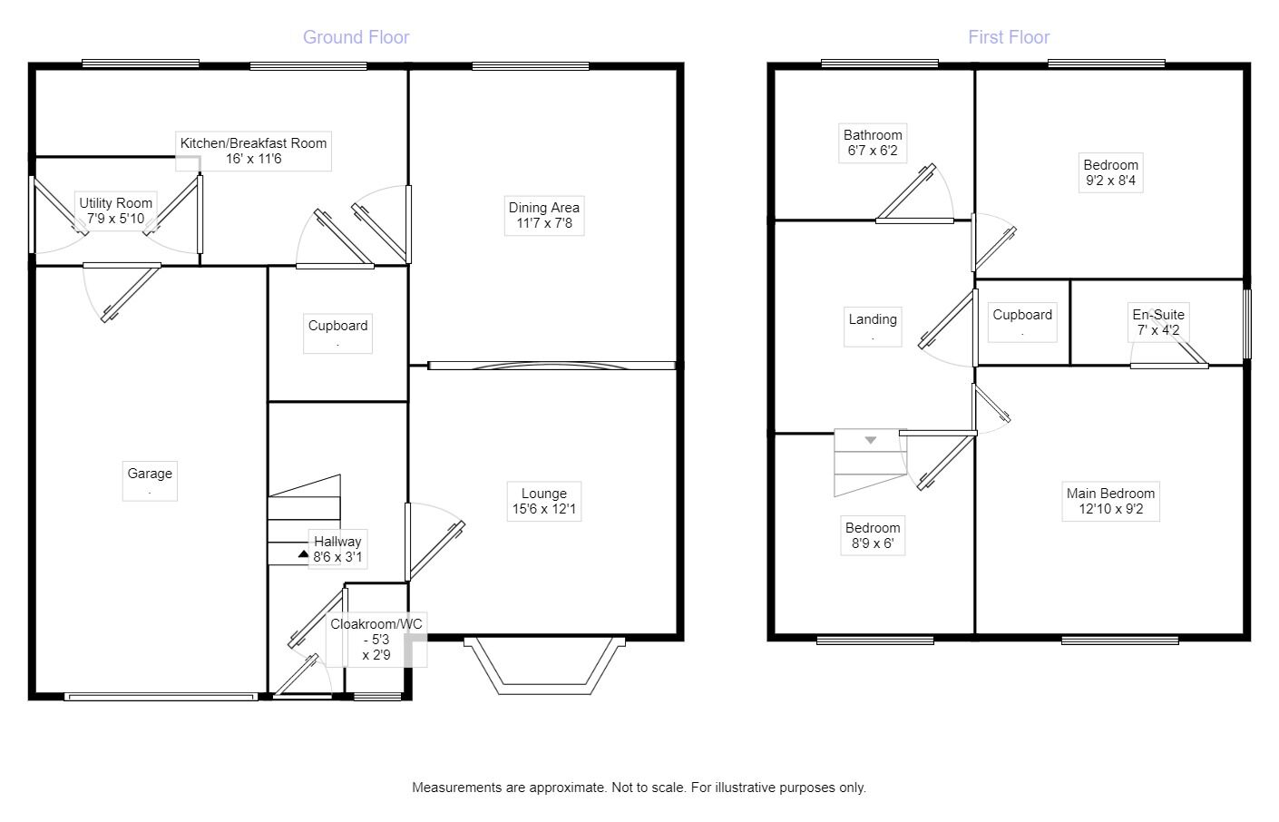 Floorplan of 3 bedroom Detached House for sale, Almond Grove, Newhall, Derbyshire, DE11