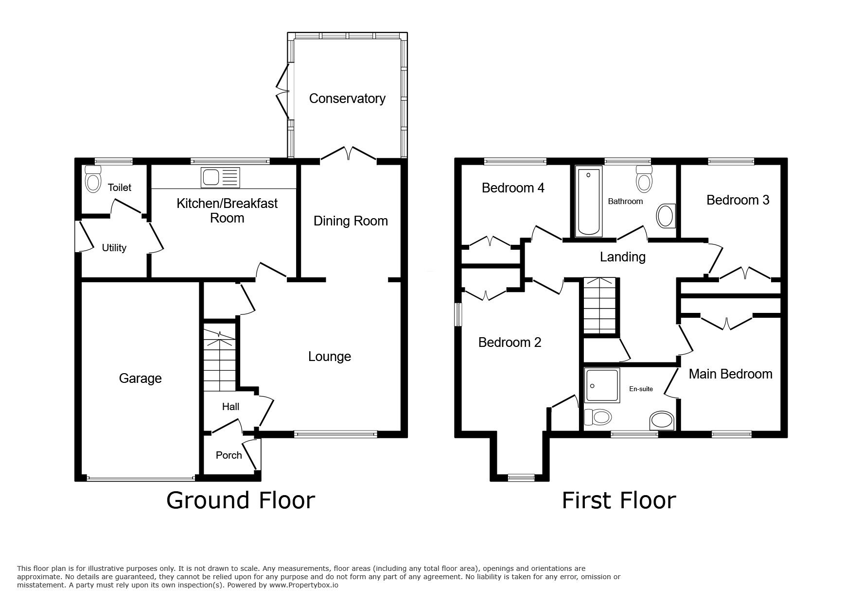 Floorplan of 4 bedroom Detached House for sale, Thorpe Downs Road, Church Gresley, Derbyshire, DE11