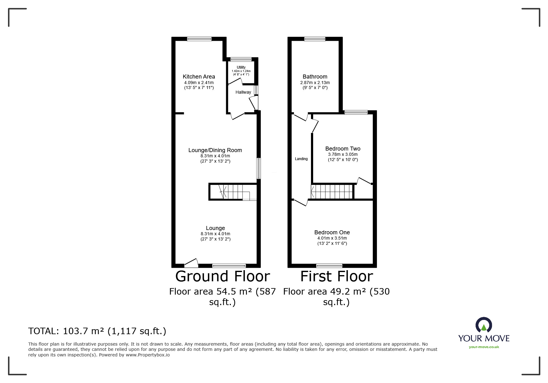 Floorplan of 2 bedroom End Terrace House for sale, Moira Road, Woodville, Derbyshire, DE11