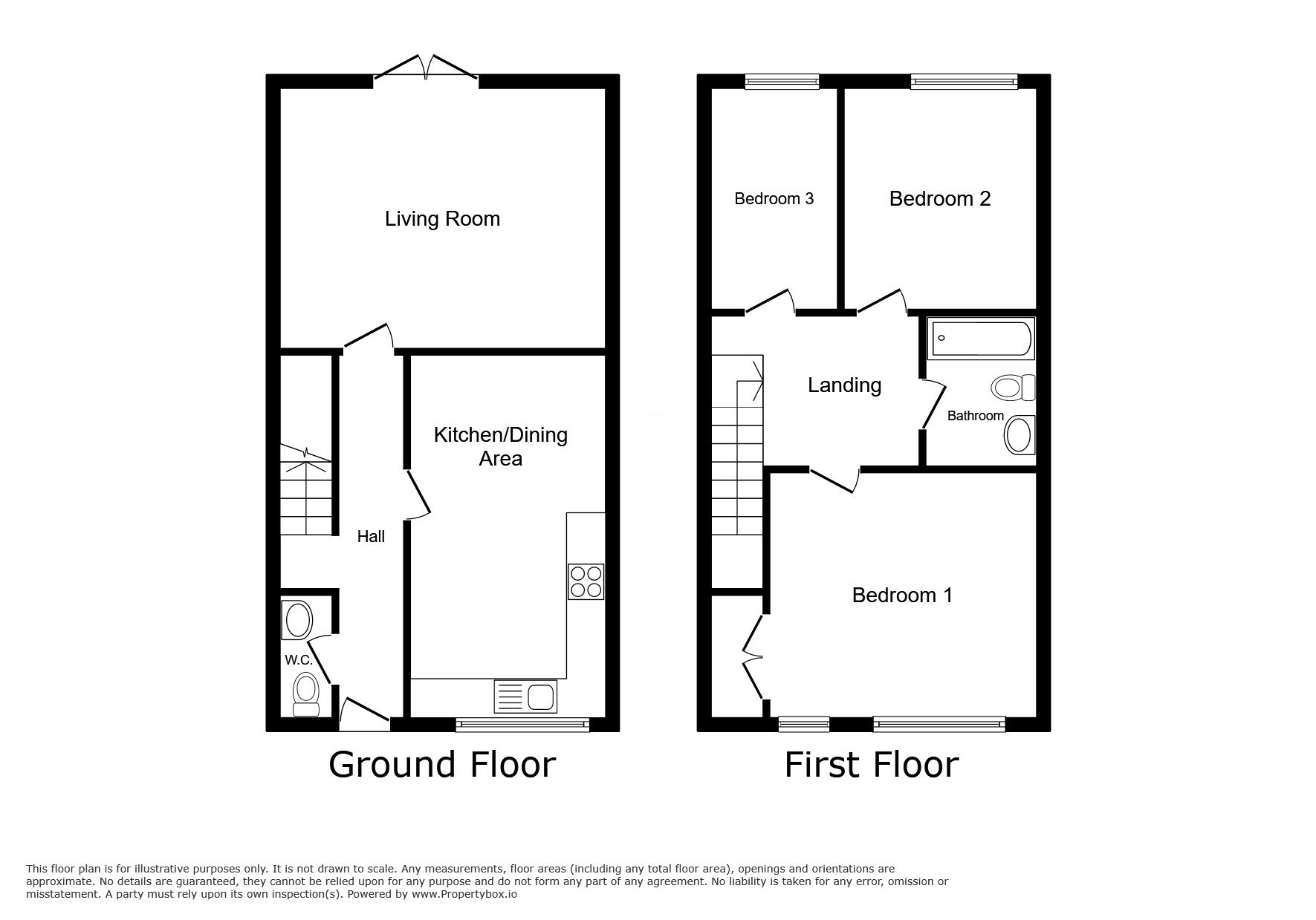 Floorplan of 3 bedroom Mid Terrace House for sale, Rowan Drive, Midway, Derbyshire, DE11