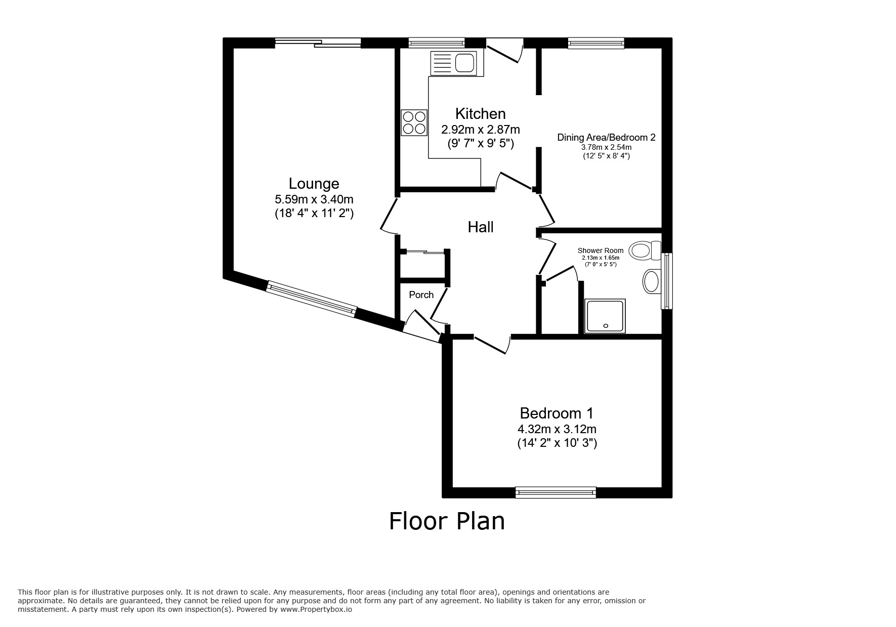 Floorplan of 1 bedroom Detached Bungalow for sale, Strawberry Lane, Blackfordby, Leicestershire, DE11