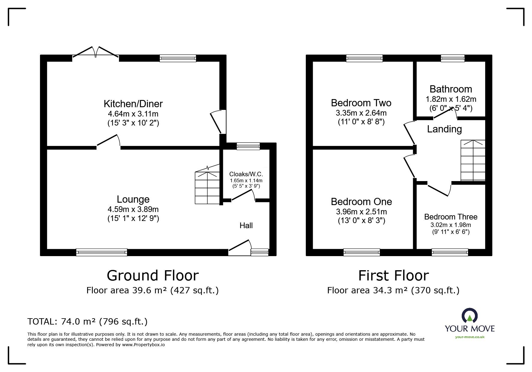 Floorplan of 3 bedroom Detached House for sale, Midway Road, Midway, Derbyshire, DE11