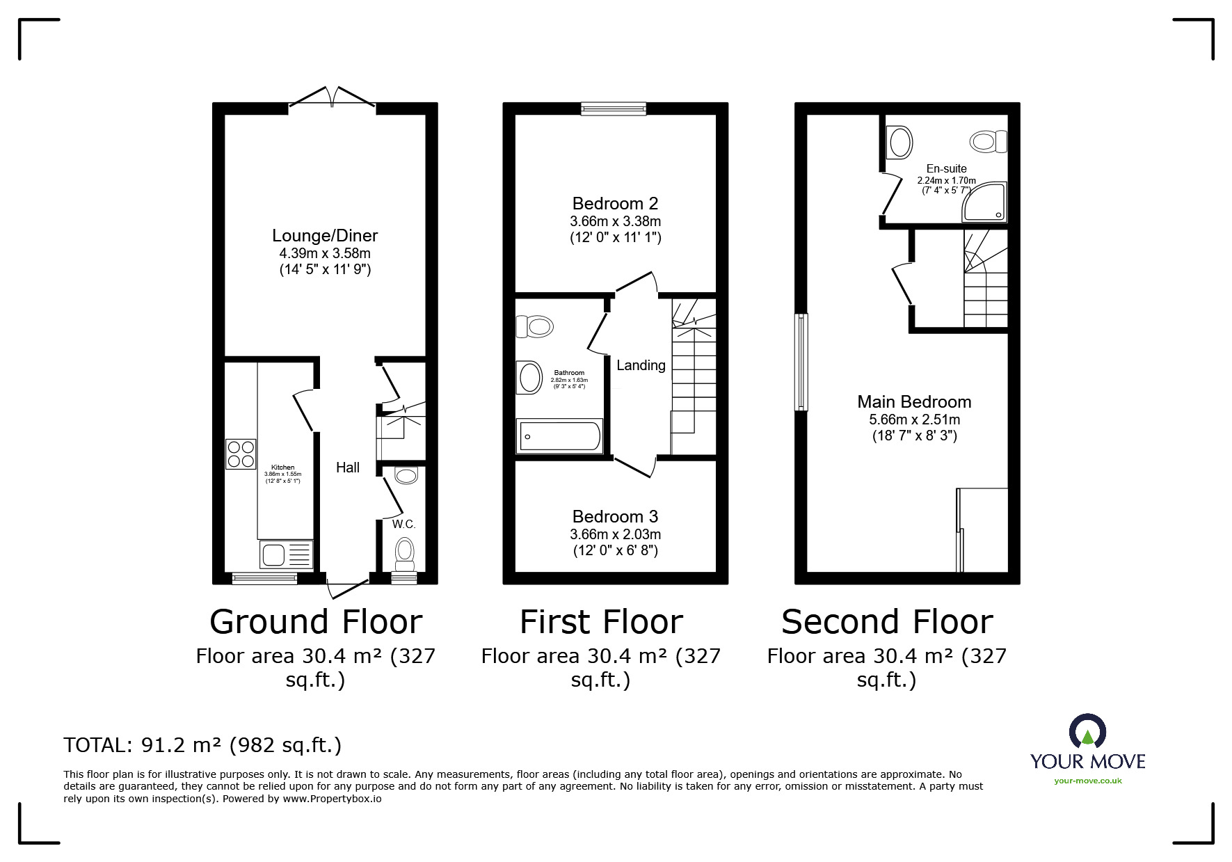 Floorplan of 3 bedroom Semi Detached House for sale, Sun Street, Woodville, Derbyshire, DE11