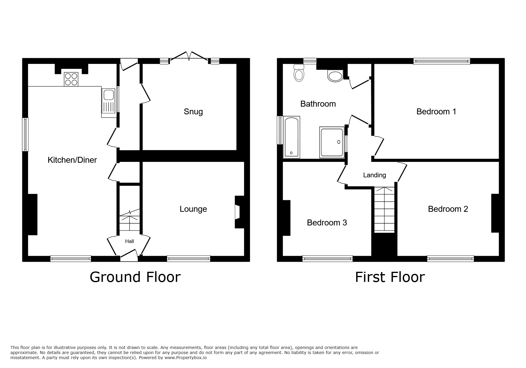 Floorplan of 3 bedroom Detached House for sale, Oversetts Road, Newhall, Derbyshire, DE11