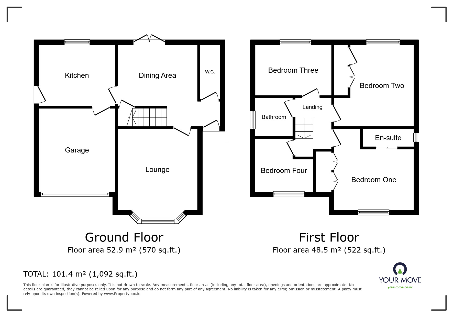 Floorplan of 4 bedroom Detached House for sale, Edgecote Drive, Newhall, Derbyshire, DE11