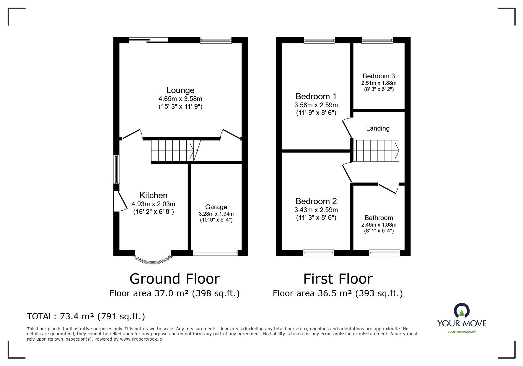 Floorplan of 3 bedroom Detached House for sale, Audens Way, Midway, Derbyshire, DE11