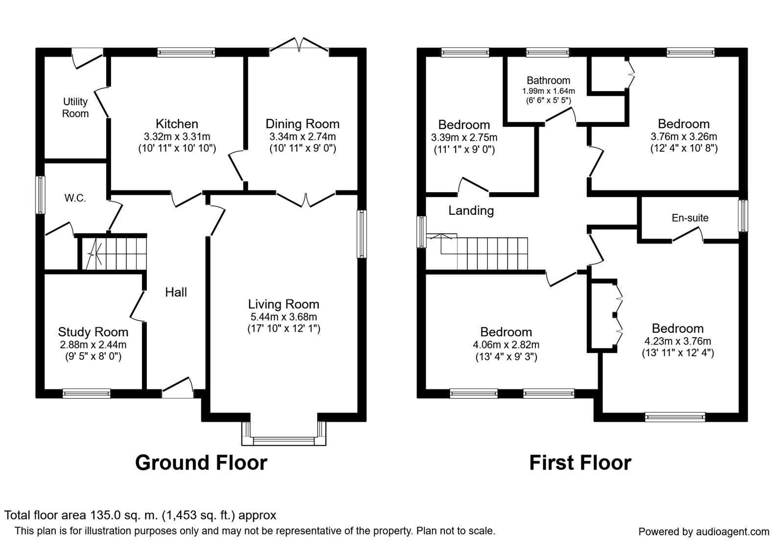 Floorplan of 4 bedroom Detached House to rent, Edinburgh Road, Church Gresley, Derbyshire, DE11