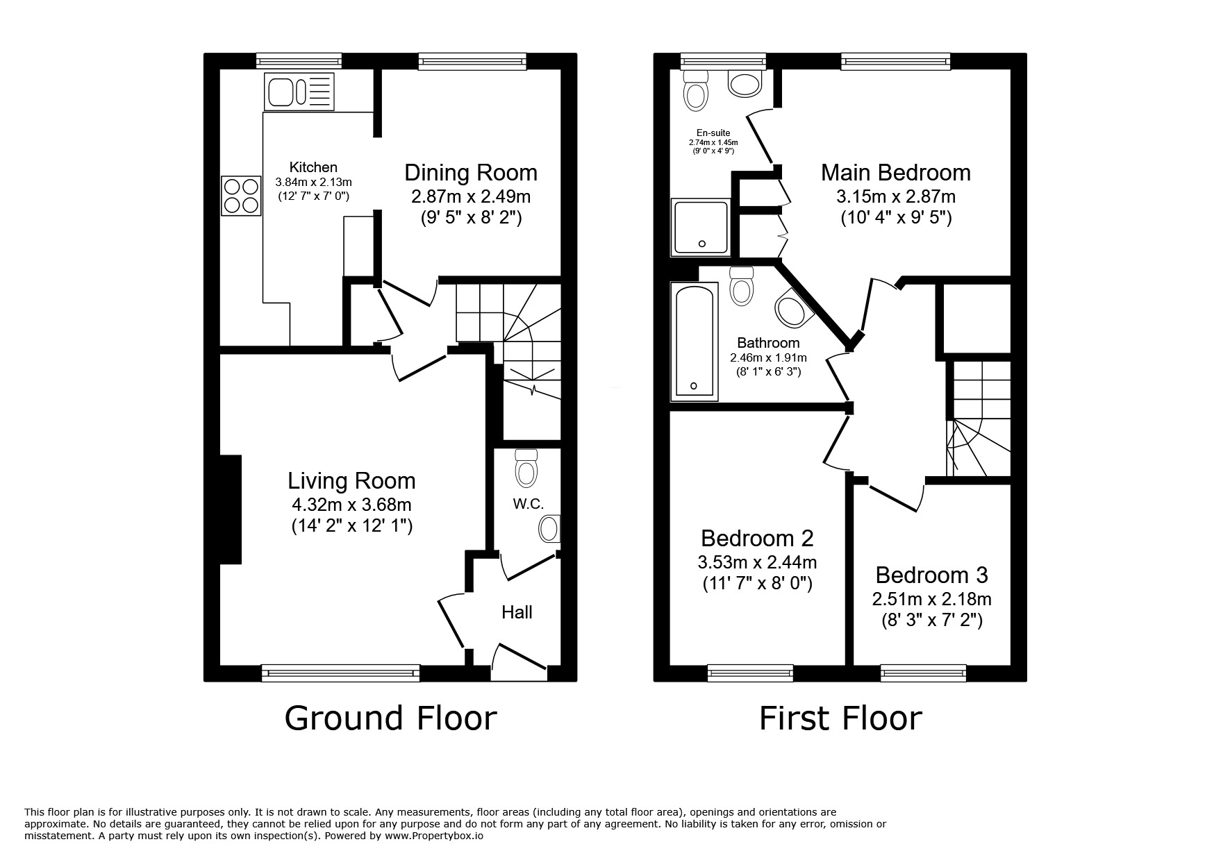 Floorplan of 3 bedroom End Terrace House for sale, Anglia Drive, Church Gresley, Derbyshire, DE11