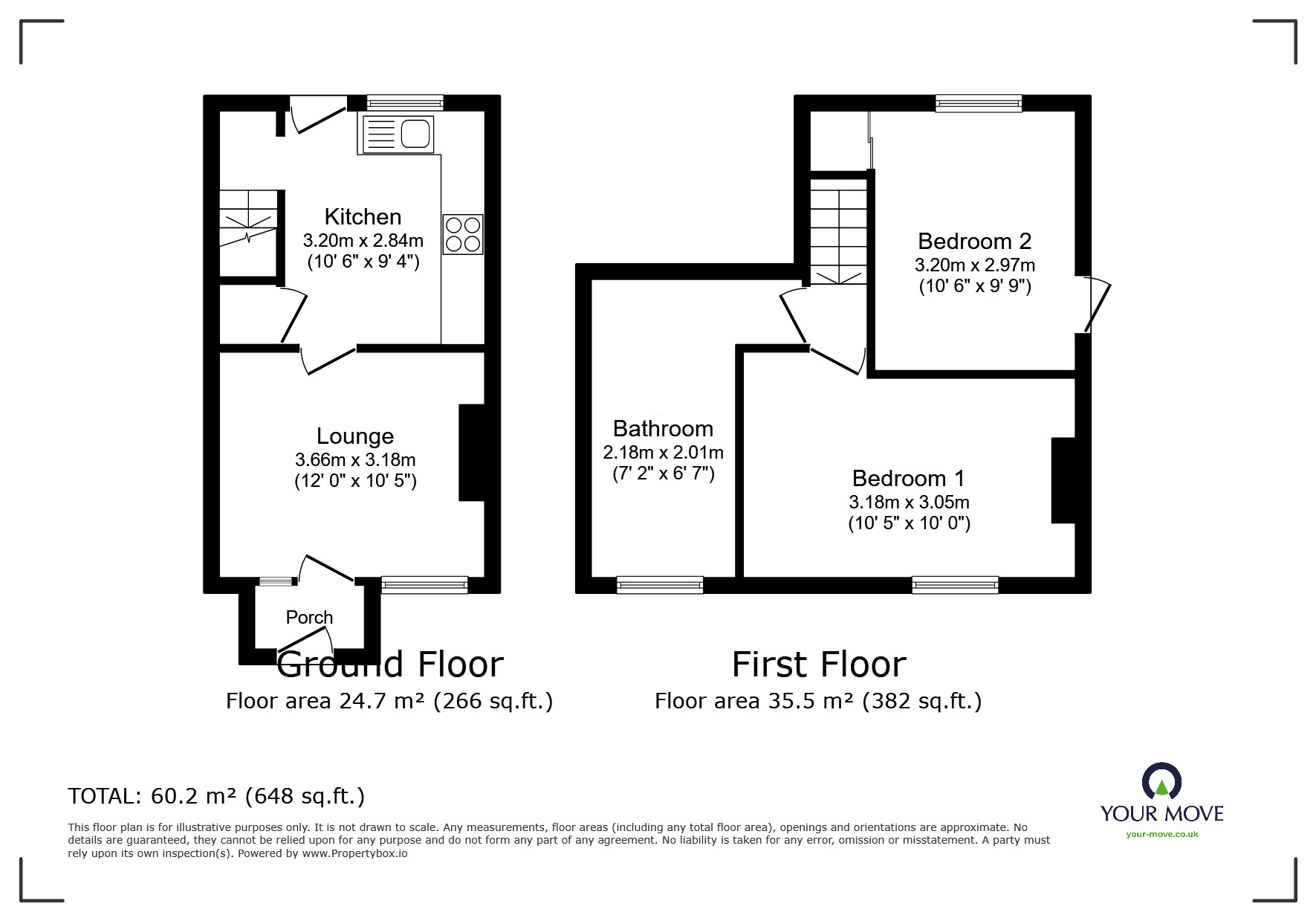 Floorplan of 2 bedroom Mid Terrace House for sale, Station Street, Castle Gresley, Derbyshire, DE11