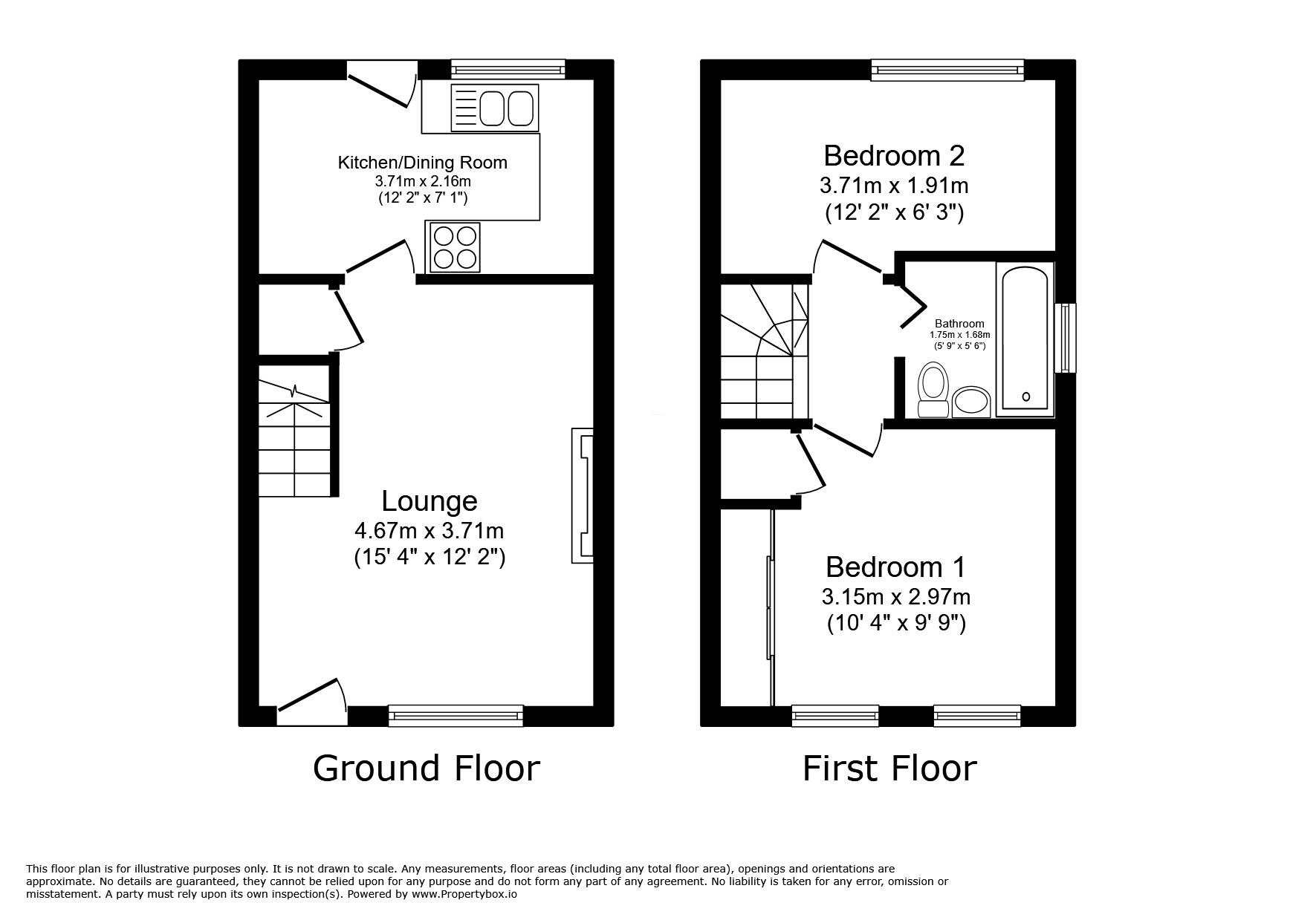 Floorplan of 2 bedroom Semi Detached House for sale, Primrose Meadow, Midway, Derbyshire, DE11