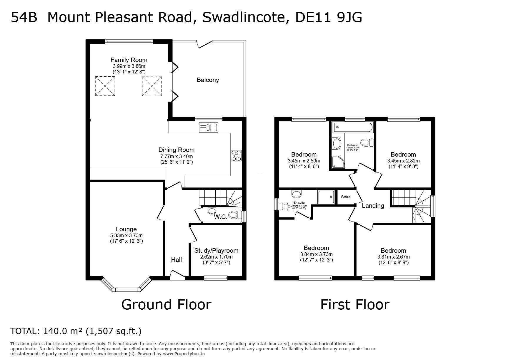 Floorplan of 4 bedroom Detached House for sale, Mount Pleasant Road, Castle Gresley, Derbyshire, DE11