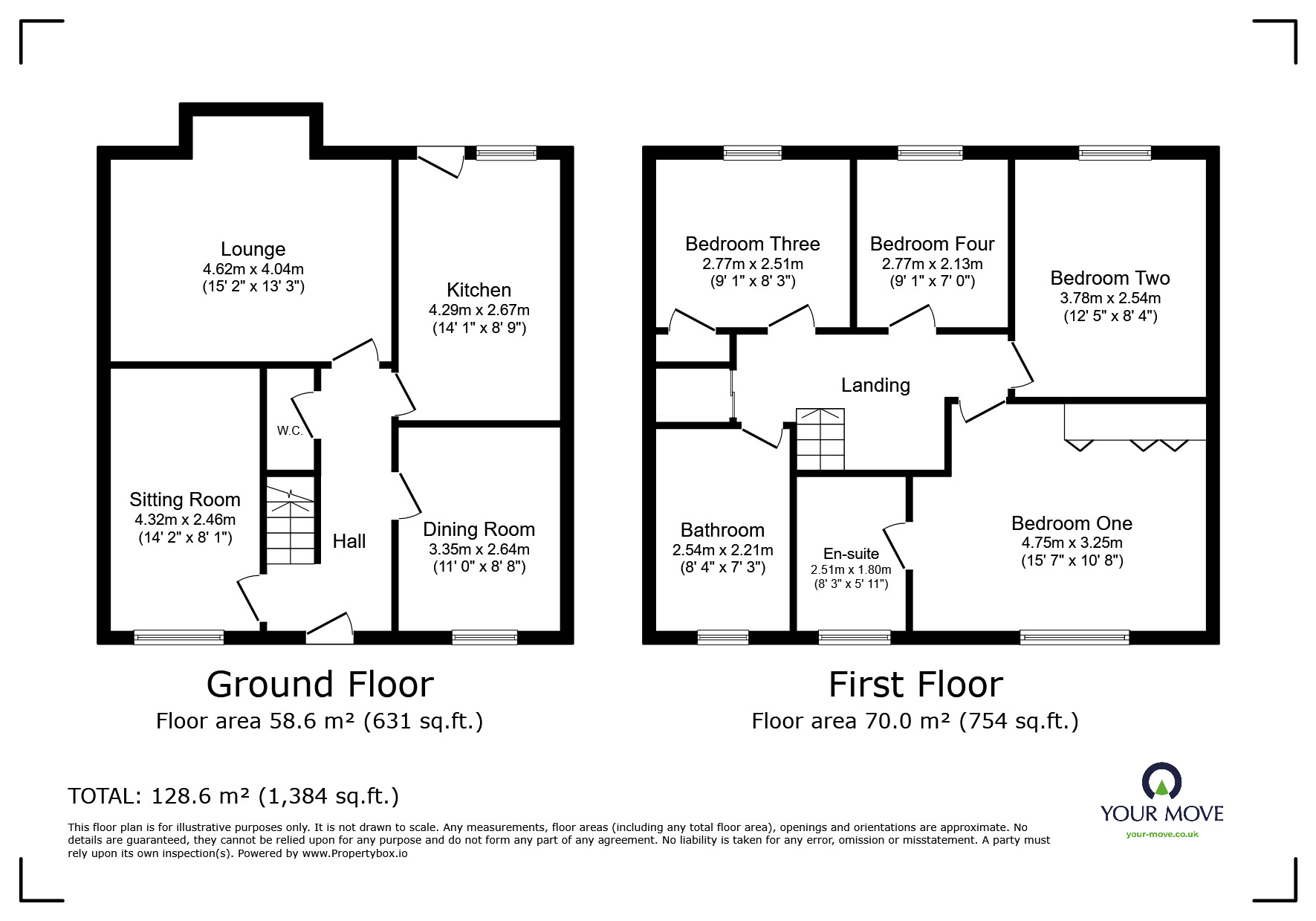 Floorplan of 4 bedroom Detached House for sale, Excelsior Drive, Woodville, Derbyshire, DE11