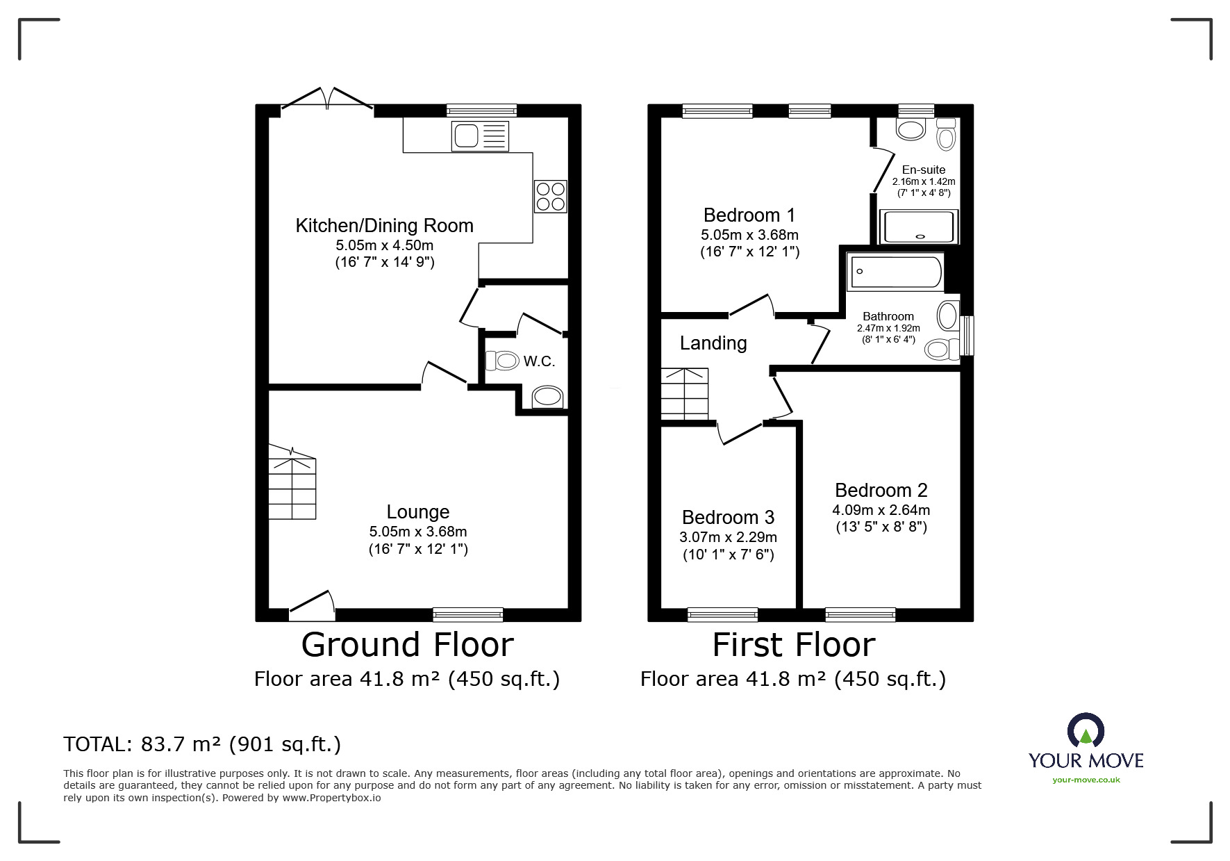 Floorplan of 3 bedroom Semi Detached House for sale, High Street, Newhall, Derbyshire, DE11