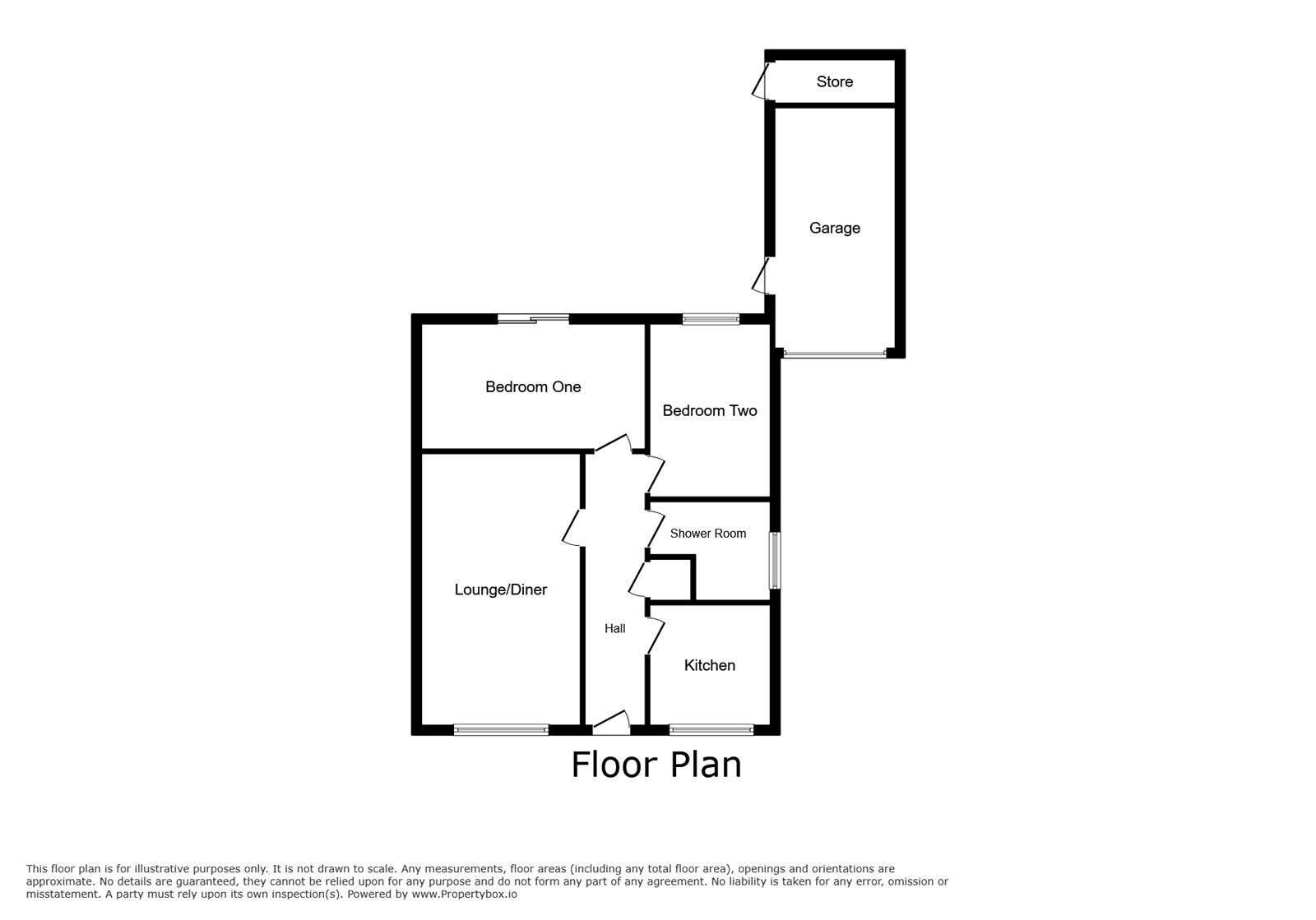 Floorplan of 2 bedroom Semi Detached Bungalow to rent, Pennine Way, Swadlincote, Derbyshire, DE11